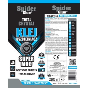 Klej Spider Glue Total Crystal, transparentny, do różnych materiałów.