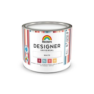 Biała emalia Beckers Designer Universal, do drewna i metalu.