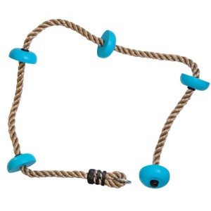 4IQ Lina do wspinania z 5 uchwytami błękitna 2,6 x 200 cm