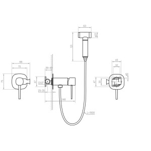 Kuchinox Bateria bidetowa Soria czarny