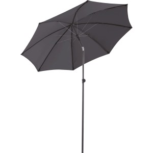 Antracytowy parasol ogrodowy (Ø 200 cm) z funkcją nachylania na balkon lub taras.