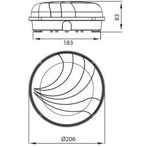 Düwi Lampa PUMA okrągła 1xE27 60W IP65 biała