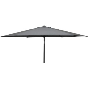 Szary parasol balkonowy t.b.t. zapewniający cień na balkonie.