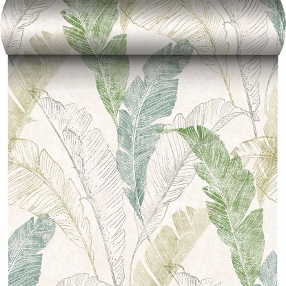 Tapeta winylowa na flizelinie CAPRI TROPICAL LEAF zielona