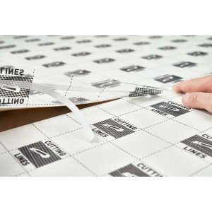 t.b.t. Podkład pod panele z liniami cięcia i paskiem do odrywania.