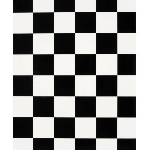 Wykładzina PCV w szachownicę: czarno-białe kwadraty.