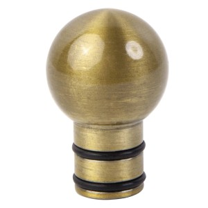 Zakończenie karnisza w kształcie kuli, wygląd mosiądzu.