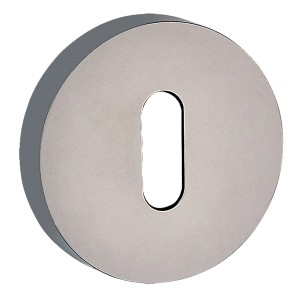 Okrągła rozeta drzwiowa w kolorze srebrnym do okuć drzwiowych.