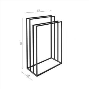 Wieszak na ręczniki Geir Black 60x30x90
