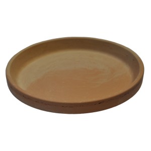 Podstawka terakotowa w kolorze karmelowym, Ø 11 cm, pod doniczki.