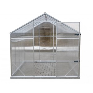 Pusta szklarnia z otwartymi drzwiami. Kategoria: Szklarnie.