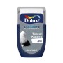 Tester koloru Dulux EasyCare Szary Denim, szara farba do ścian w testerze ułatwiającym wybór koloru.