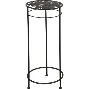 Antracytowy metalowy kwietnik Monstera, Ø 28 cm x 70 cm wysokości.