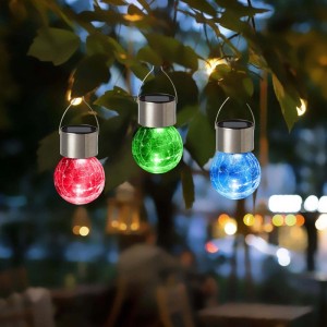 4iQ Lampa solarna RYSKA 1xLED podwieszana srebrna