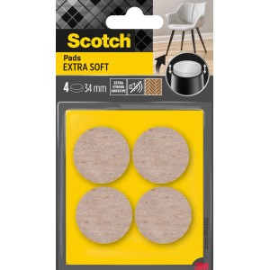 3M Scotch Podkładki wełniane samoprzylepne 34mm,4szt