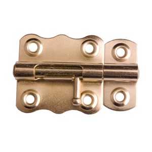 Złoty metalowy rygiel do drzwi i okien.