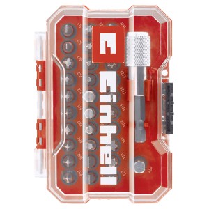 Einhell Zestaw bitów XS-Case, 30-częściowy, bity 25 mm w pudełku z przezroczystą pokrywą.