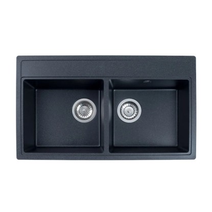 Zlewozmywak Dylan 2-kom. grafitowy 76x44 cm