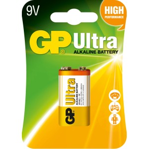 Bateria alkaliczna 9V GP Ultra w blistrze.