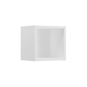 Biała szafka wisząca t.b.t. do zestawów mebli łazienkowych.