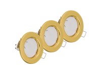 DPM Oprawy sufitowe okrągłe GU10 3,5W 3000K 250lm złote 3-pak. DPM Oprawy sufitowe okrągłe GU10 3,5W 3000K 250lm złote 3-pak.