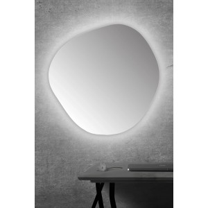 Lustro t.b.t. z oświetleniem LED, nowoczesny design do łazienki i salonu.