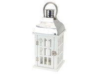 Lampion drewniany biały - 15 x 32 cm