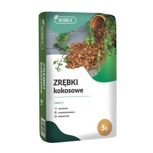 Worek wiórów kokosowych dekoracyjnych, 5L, do ogrodu i dekoracji.