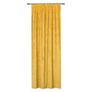 Żółta zasłona t.b.t., nieprzezroczysta do dekoracji okien.