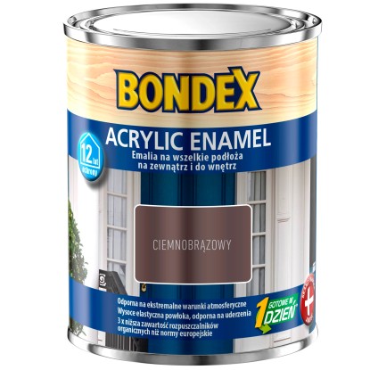 Bondex Acrylic Enamel Emalia akrylowa ciemnobrązowa 750 ml