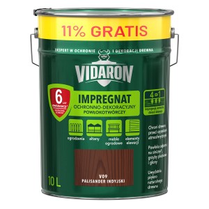 Ciemnozielona puszka impregnatu do drewna Vidaron, odcień Palisander Indyjski.