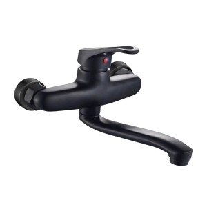 Czarna bateria umywalkowa ścienna t.b.t.