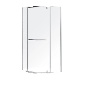 Kabina półokrągła t.b.t. z chromowaną ramą i uchwytem.