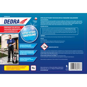 Płyn do czyszczenia tarasów i balkonów DEDRA, 1L. Do myjek ciśnieniowych.