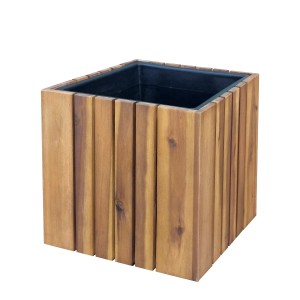 Donica kwadratowa drewniana Vicenza akacja - 32x32x32 cm