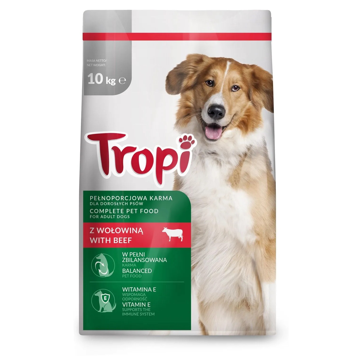 Tropi Sucha karma dla psów, z wołowiną 10 kg