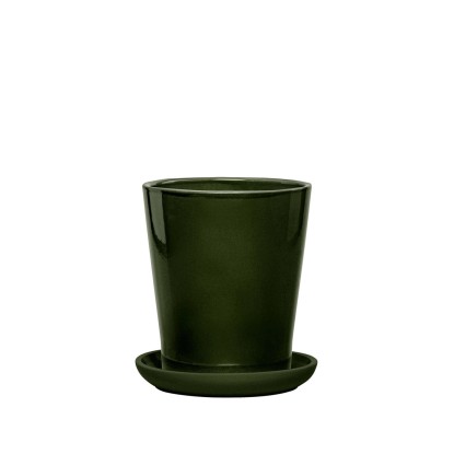 Donica z podstawką Irma butelkowa zieleń - 31 cm