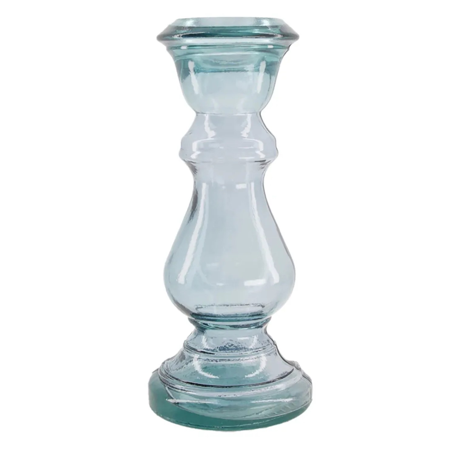 Świecznik szkło z recyclingu blue 30 cm