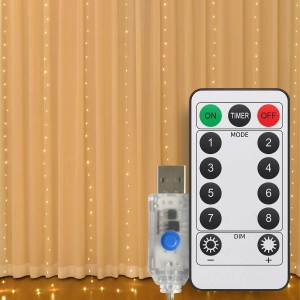 Dekoracyjne lampki LED z wtyczką USB i pilotem.