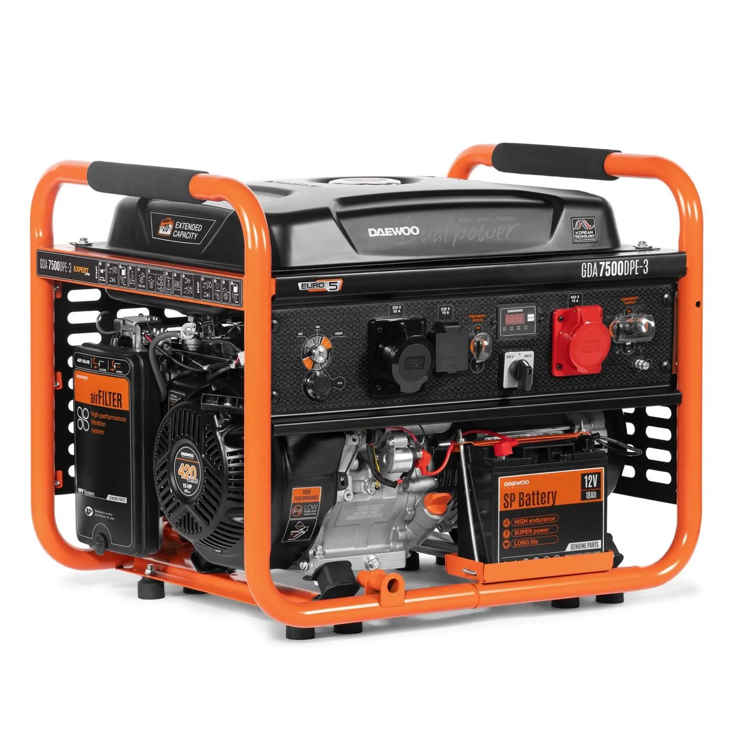 DAEWOO Agregat prądotwórczy benzynowy GDA 7500 DPE-3 6500W