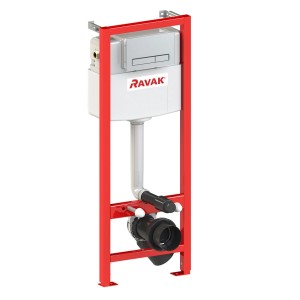 RAVAK Stelaż podtynkowy WC w czerwonej ramie do WC podwieszanego, część zestawu WC.