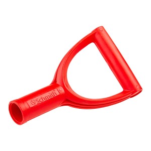 Czerwony uchwyt Schmith do szpadli i łopat.