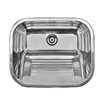 Kuchinox Zlewozmywak gospodarczy CHIOS stalowy gładki - 45 x 55 cm