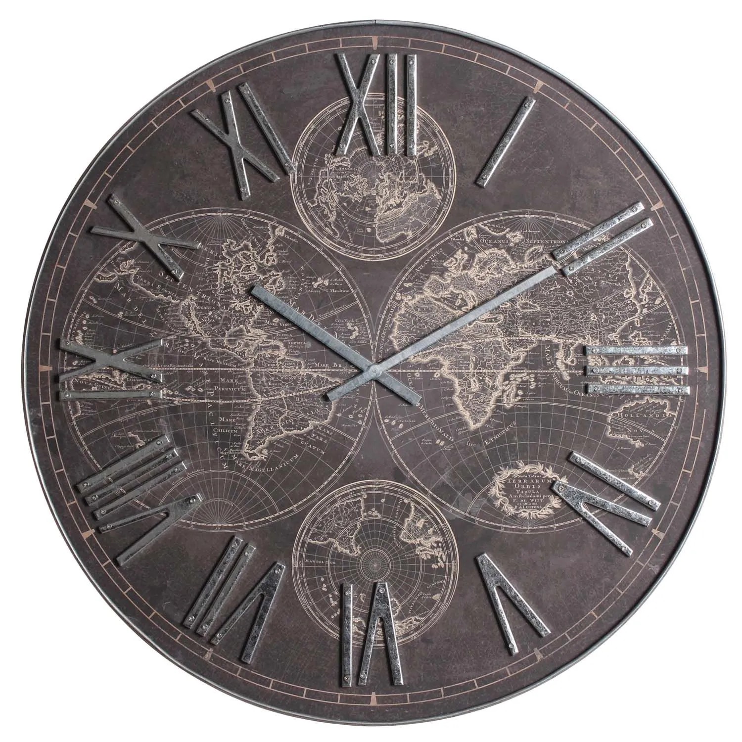 Splendid Zegar ścienny IRON 60 x 4,5 cm brązowy