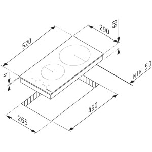 Pyramis Płyta indukcyjna PHI32230FMB czarna 29 cm