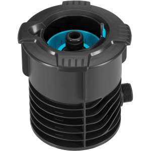 Skrzynka przyłączeniowa Gardena do systemów rurociągów i zraszaczy, z profesjonalnym złączem kranowym.