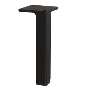 Czarna metalowa noga do mebli t.b.t., kwadratowa.