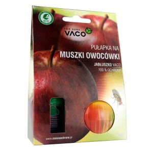 Pułapka na muszki owocówki Vaco w kształcie jabłka do użytku w pomieszczeniach, ekologiczna.