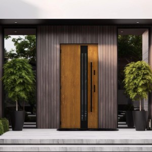 Wiśniowski Drzwi zewnętrzne Tornado STOPS pochwyt Złoty Dąb 80L