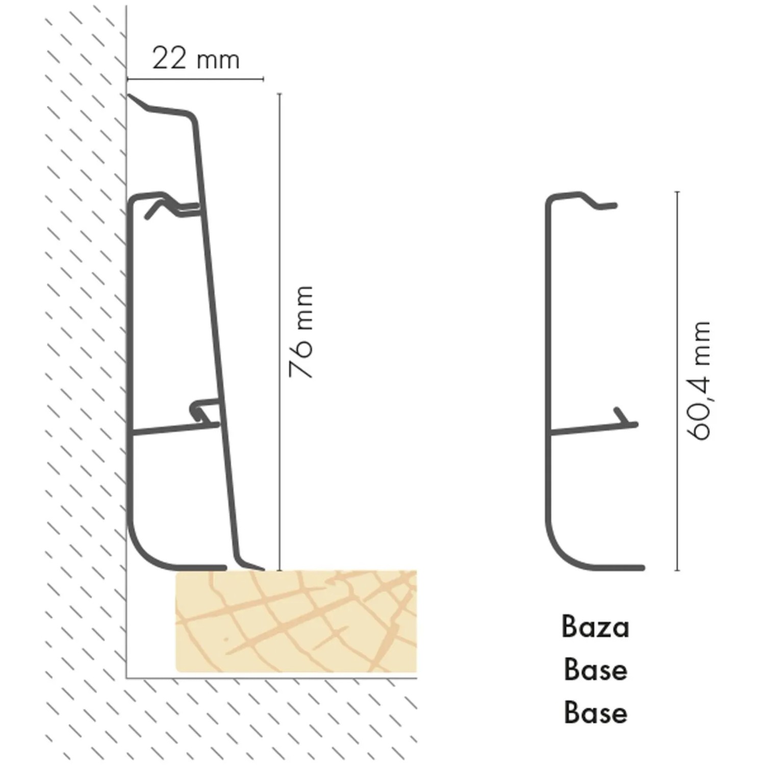 Cezar Listwa przypodłogowa Hi-Line PVC Dąb Sardynia 75x22x2500_2